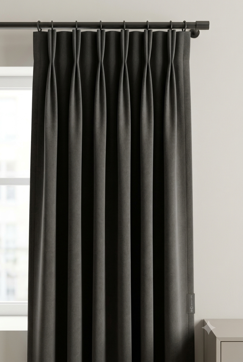 Elite Thermal Blackout Curtain — Charcoal Grey