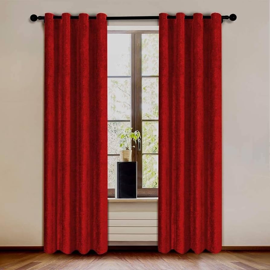 Maroon Plain soft curtain fabric